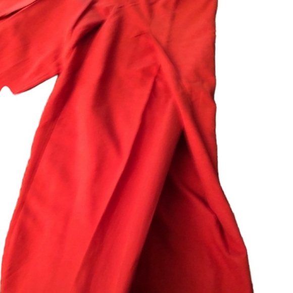 cali 1850 Pants - CALI 1850 large red linen look wide slit leg pant wrap effect NWOT